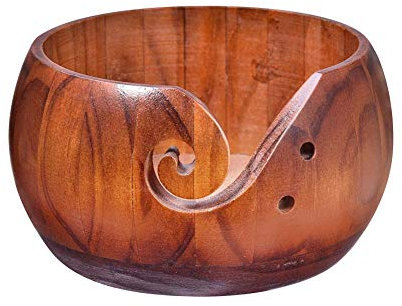 Garnschale Aus Holz - 17cm Garn Schüssel Holz Holzschale - Handgemacht Farbmuster Wollschale Garnschale,Garn Aufbewahrung, Garnschale Für Wolle, Häkelnadeln, Stricknadeln Und Andere Kleine Accessoires