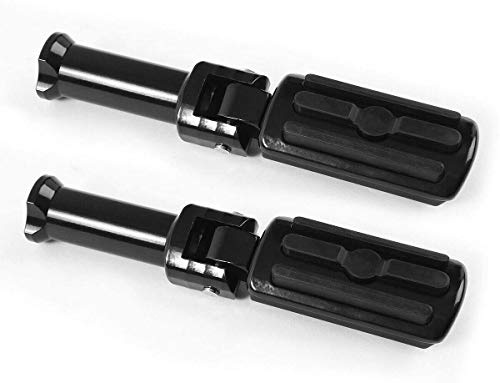 Hokuotolite Repose-pieds passager avec kit de support compatible pour Harley Softail Deluxe Fat Boy Heritage Sport Glide Softail Slim Street Bob Breakout Low Rider 2018 et suivants,Noir Brillant