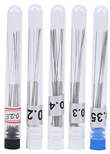 50 Stück 3D Drucker Düsenreinigungsnadeln Silber Edelstahl 0,2/0,25/0,3/0,35/0,4 mm Düsenreiniger für 3D Drucker alle 0,4 mm Düsen für Reprap//Makerbot/Flashforge