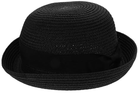 FAVOMOTO Damen Strohhut, Melonenhut Strohhut Damen Sommer Strohhut Damen Damen Strohhut Strohhut Damen Sommer Hut Sonnenhut Gartenhut 56-58 cm