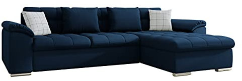 Mirjan24 Ecksofa Diana, Eckcouch mit Bettkasten und Schlaffunktion, Elegante Couch, Polsterecke Sofa, Couchgarnitur, Schlafsofa, Bettsofa (Kronos 09 + Kronos 09 + Senegal 818, Ecksofa Rechts)