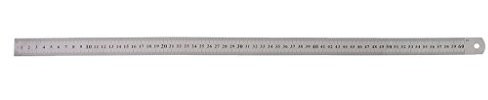 KerDejar Doppelseitiges Lineal aus Edelstahl, 60 cm, silberfarben