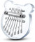 Mini Kalimba Thumb Piano 8 Keys,Portable Solid Wood Mbira Finger Piano for Kids and Adults,Pocket Musical Gifts for Beginners w/Chain