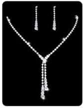Wedity Braut Hochzeit Kristall Halskette Ohrringe Set Silber Braut Choker Halsketten Anhänger Schmuck für Frauen und Mädchen