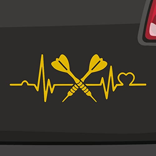 Herzschlag Darts Aufkleber -6 Größen 21 Farben- Ally Pally 9-Darter Bulls Flight