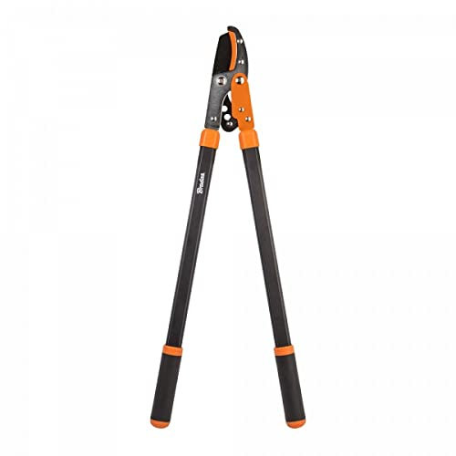 R.G. Astschere Gartenschere Getriebeschere 77cm Amboss Klinge Astschneider Strauchschere, Schwarz/Orange