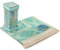ihvan online Tapis de prière Musulman Doux en Tissu Taffetas et Perles de prière avec Coffret Cadeau élégant - Janamaz - Sajadah - Bleu