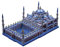 Microworld 3D -Metall -Puzzle, Truthahn Blau -Moschee -Architektur -Metallmodell -Kits, 3D -Rätsel für Erwachsene DIY -Gebäudemodell (Sultan Ahmed Moschee)