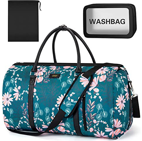 Kleidersack für Reisen mit Kulturbeutel, wandelbar, Handgepäck, Wochenendtasche, große Reisetasche, Reisetaschen für Damen, 2-in-1, zum Aufhängen, Koffer, Anzug, Reisetaschen für Damen und Herren,