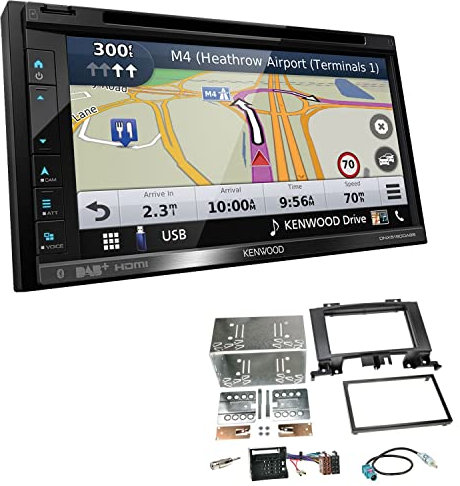 Kenwood DNX5190DABS 2-DIN Navitainer Autoradio kompatibel mit Apple CarPlay Android Auto Bluetooth DAB+ passend für Mercedes Benz Sprinter ab 2006 Quadlock ohne Canbus
