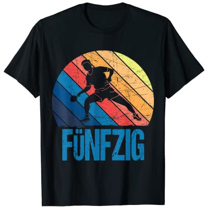 50. Geburtstag Retro Tischtennis Fan Spieler 50 Jahre Mann T-Shirt