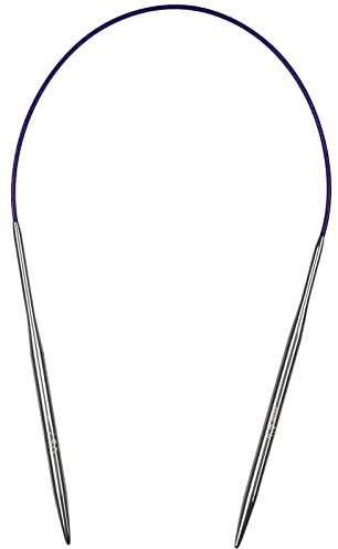 Aeelike Rundstricknadeln Set 4,5 mm, Edelstahl Rundstricknadeln mit Farbiges Stahlseil, 40 cm Metall Rundstricknadel Set, Ergonomische Stricknadeln Rundstricknadel für Socken, Hüte, Schals