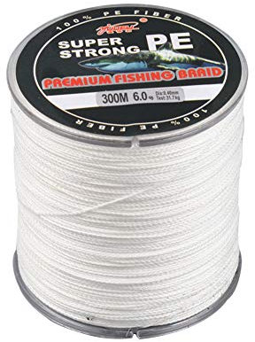 Amur Leopard Geflochtene Angelschnur 4 Fach 300m PE Super Starke Geflochtene Schnüre Bissfeste Abriebfest, Weiß, 1.5#/0.20mm/9.9kg