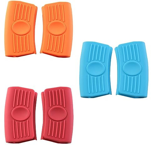 3 Pairs Silicone Assist Handle Holder Pan Handle Heat Protector Pan Handle Cover Grips Providing More Safety For Moving The Hot Pot to Help Prevent It From Falling