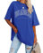 Ebifin Oversize T Shirt Damen Vintage Kurzärmeliges Rundhals Los Angeles Oberteile Tops Casual Lockere Basic Sommer Tee Shirts Bluse.Blau.S