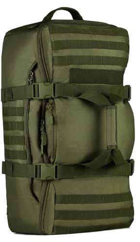 Huntvp 60L Taktisch Rucksack Militärisch Wanderrucksack MOLLE Trekkingrucksack Wasserabweisend Bundeswehr Bergsteigertasche XXL Military Armee Backpack Groß Kapazität für Wandern Trekking Camping,Grün