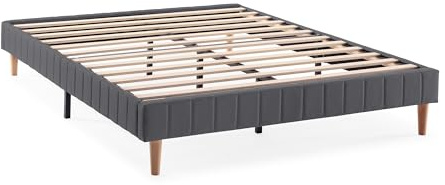 HOMN LIVING Sommier tapissier Eris 160x200 cm Gris Foncé, Hauteur 30 cm