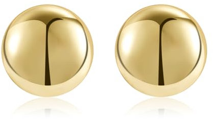 BOUTIQUELOVIN Dicke Tropfen Ohrringe Gold Rund 14K Goldener Ohrringe Geschenk für Frauen Freundin Mama Mädchen