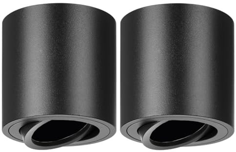yeerockal 2 Stück LED Aufbaustrahler Aufbauleuchte Schwenkbar Deckenleuchte mit GU10 Fassung Aluminium Downlight | Ohne Leuchtmittel |