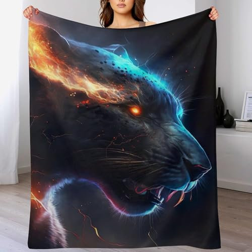 Leopard Wolldecke Wohndecke Warm & Kuschelig Waschbar, Überwurf Ideal Für Draußen, Camping, Couch, Bett, Reisen – Superweiche Wolldecke（140×180cm）