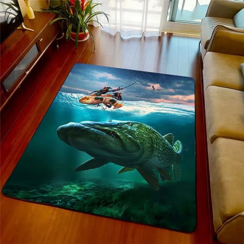 Door Mat Indoor 3D Fishing Bath Rugs Floor Rug Absorbent Carpets Floor Doormats Home Decor Funny Mat Cute Rugs For Kitchen Bathroom Indoor 200 X 300 Cm -3L2A6Q2Z3X5