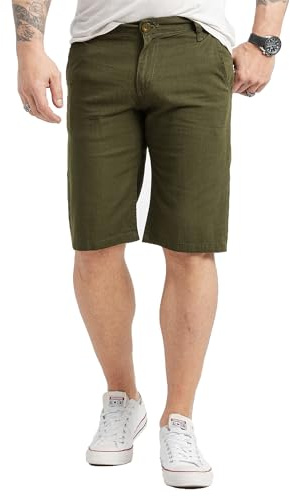 Rock Creek Leinenshorts Herren Sommerhose Kurze Hose RC-2370 | Leinenshorts für Herren, leichte Sommerhose und kurze Freizeithose für Alltag, Urlaub, Strand und Freizeit