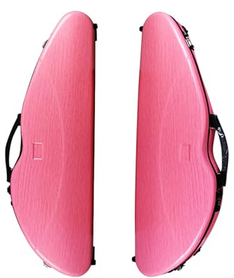 Geigenkoffer, 4/4 Geigenkoffer in voller Größe, hochfeste Violinen-Notentasche aus Kohlefaser mit Zahlenschloss, Hartschalenkoffer for Geigen(Pink)