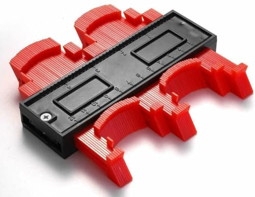 Red 12 cm/5 inch Contour Gauge – Profile Template Duplicator Tool for Accurate Shape Measurement, Irregular Contour Tracing Ruler for Flooring, Carpentry & Woodwork