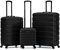 Flight Knight 3er-Set Mittelgroß und Groß Leichtes, starres ABS-Handgepack mit 4 Radern, zugelassen fur uber 100 Fluggesellschaften, darunter AB, Ryanair und easyJet, 45x36x20cm