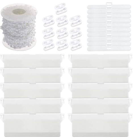 Tmboryuu Ganci per Tende con Catenelle Perline da 127 Mm per Dispositivi Fissaggio Facili per Tende da Finestra per più Tipi Tende