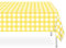 LIKAJON 2 Stück gelb und weiß karierte Tischdecke, gelbe Kunststoff-Tischdecken für Partys, Einweg, 137,2 x 274,3 cm, wasserdicht, gelbes Gingham-Muster, Camping-Tischdecke für Geburtstag, Party,