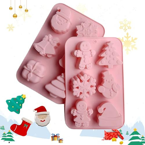 Mein HERZ 2 Stück Silikonform Weihnachten,Silikonformen Backen,Backen Weihnachten Silikonformen Gießformen Weihnachten für Backen Kuchen Schokolade Weihnachten Lebkuchen Gelee Seife