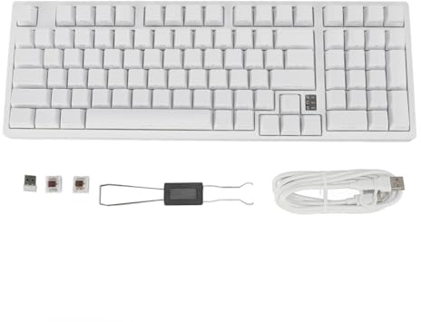 Yanmis Gaming-Tastatur, 2,4 G/BT3.0 5.0/Typ C, Kabelgebundene Mechanische Tastatur, RGB-Hintergrundbeleuchtung, 98 Tasten, Brauner Schalter, Computertastatur für Wins für HarmonyOS für
