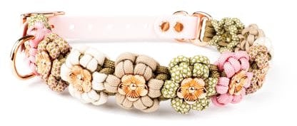 Hundehalsband Tierluxe Blumen Paracord (Rosa, XXL Halsumfang 45-51 cm)