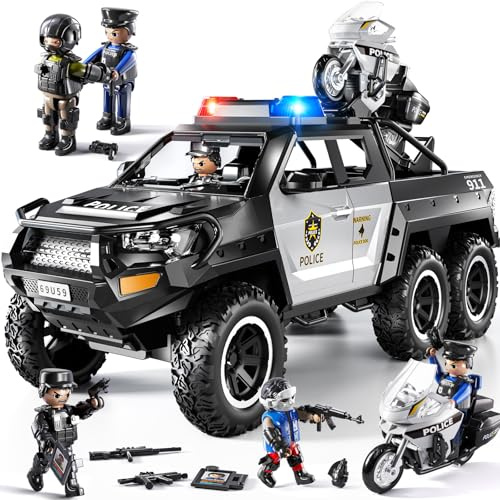 MSKOLER Police Car Toys for Boys 3-5, Play Vehicles with Light and Sound