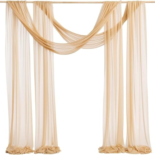 GreatRise Chiffon Tischläufer Waschbar Seihtuch Käsetuch Semi Durchsichtiger Gaze Läufer Hochzeit Tischdecke Tischband für Hochzeitsfeier Geburtstage Party Tischdekoration Gold 30 * 300cm