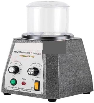 KT-198 Magnetic Tumbler Jewelry Polisher, Mini Metal Finisher Finishing Machine AC Gold Precis Parts Polisher,Jewelry Polishing Finishing Machine(KT100)