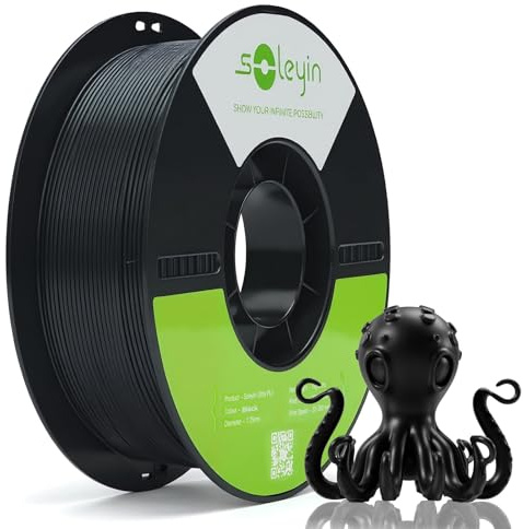 Creality Soleyin Ultra PLA Filament 1,75mm, 3D Druckerfilament 1kg, Hochgeschwindigkeit 30-300 mm/s, ±0,02 mm Präzision, für Creality Ender K1 K2 Serie FDM 3D Drucker, Schwarz