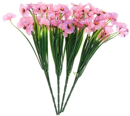 Toyvian Künstliche Veilchen mit Realistischem Aussehen 4 Stück aus Kunststoff in Rosa und Eleganter Gestaltung für Tischdekoration und Blumenarrangements