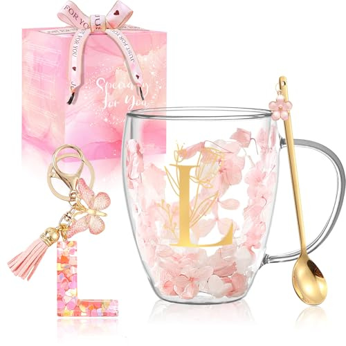 Cadeaux pour femme, tasses à café uniques en verre, cadeaux de Noël, d'anniversaire, de Noël, tasses à thé expresso personnalisables, cadeau de meilleure amie, jolies tasses en verre rose à double