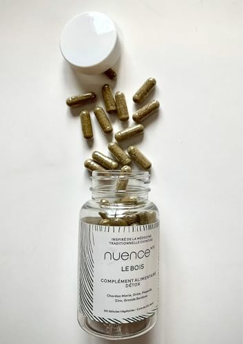 Nuence MTC | Complément alimentaire détox LE BOIS | Inspiré de la médecine chinoise | 60 gélules | Chardon-Marie, Ortie, Pissenlit, Grande Bardane, Zinc | Protège le foie et purifie la Peau.