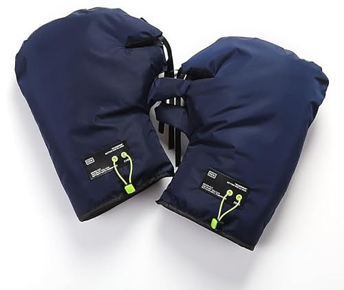 KPIRXO Handschuhe Winter für Yamaha FJ 09 2015-2018, Winter Thermo Winddicht Lenkerstulpen, Wasserdicht Handwärmer Verdickt Lenkermuffen,B
