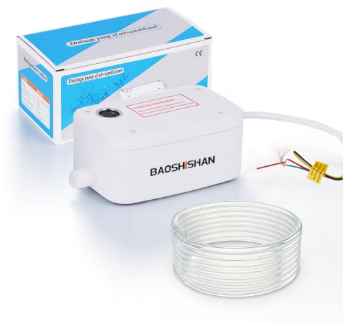Pompe à condensat, débit 50 L/h, hauteur de refoulement 12 m | livrée avec un tuyau de 5 m, pompe à eau de condensat adaptée aux climatiseurs de 8 kW