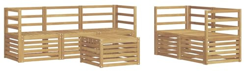 vidaXL Sofagarnituren Massivholz Akazie, Garten Lounge, langlebige Ecksofa, Moderne Möbel für Terrasse, Bequeme Sitzecke zum Entspannen