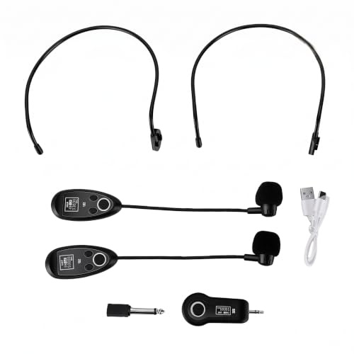 Dpofirs Microphone sans Fil, Micro Serre Tête Flexible à 360 Degrés Ergonomique Léger sans Bruit for Présentation Conférence