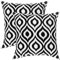 TreeWool Dekorativer Kissenbezug (40 x 40 cm, Schwarz) Ikat Ogee Design 100% Baumwolle (2er Pack)