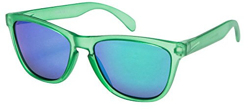 Ciffre EL-Sunprotect® Sonnenbrille Polarisierte Linsen Retro Vintage Style Nerd Look Stil Unisex Brille - Grün Blau Verspiegelt