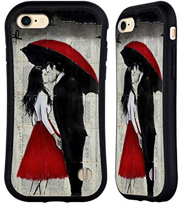 Head Case Designs Offizielle LouiJoverArt EIN Neuer Kuß Rote Tinte Hybride Handyhülle Hülle Huelle kompatibel mit Apple iPhone 7/8 / SE 2020 & 2022