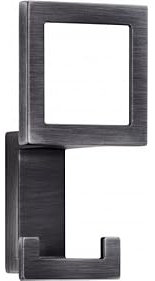 SIRO Kleiderhaken Niddatal, Modern, Design, Druckguss eisenfarbig gebürstet matt, 101 mm x 43 mm x 52 mm, LA 24 mm, 2434/ZN75