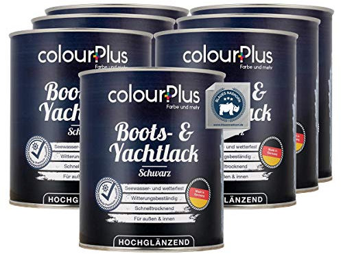 ColourPlus, vernice per barche e yacht, 5,25 l, colore nero, vernice trasparente per esterni, impermeabile, per barche, finestre, mobili e mobili da giardino